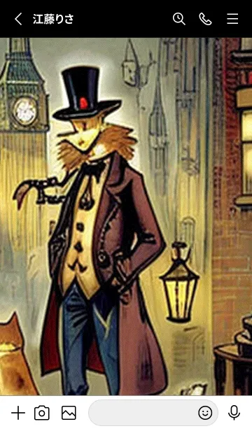 [LINE着せ替え] 猫紳士街_#EaD020。の画像2