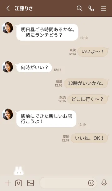 [LINE着せ替え] Simple fluffy rabbit♡brown03_1の画像3