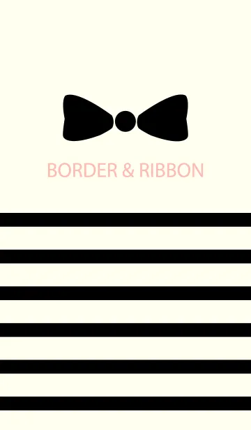[LINE着せ替え] BORDER & RIBBON -Black 9-の画像1