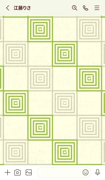 [LINE着せ替え] 和音 市松模様 音符  リーフグリーンの画像2