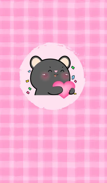 [LINE着せ替え] Black Mouse and Pink Theme (JP)の画像1