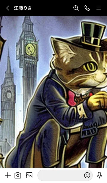 [LINE着せ替え] 猫紳士街_#EaE116。の画像2