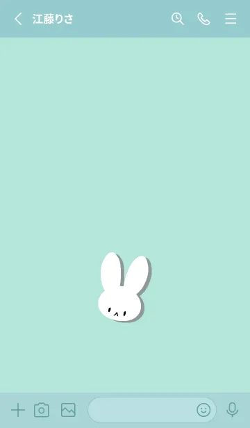 [LINE着せ替え] ホワイト ラビット 132の画像2