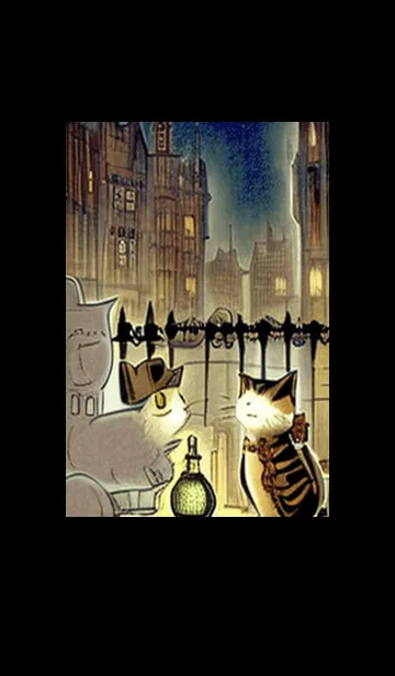 [LINE着せ替え] 猫紳士街_#EaE111。の画像1