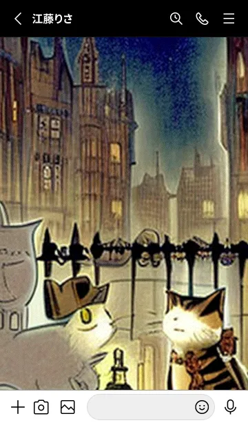 [LINE着せ替え] 猫紳士街_#EaE111。の画像2