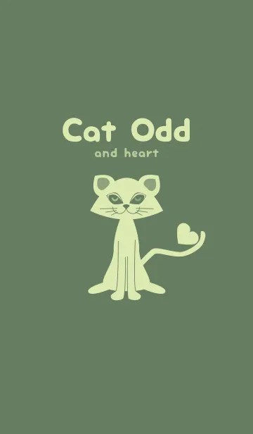 [LINE着せ替え] 猫のオッドとハート エルムグリーンの画像1