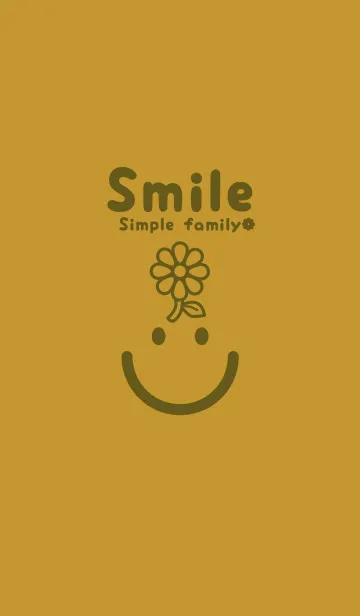 [LINE着せ替え] スマイル＆フラワー イエローオーカーの画像1