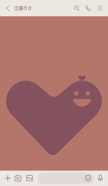 [LINE着せ替え] ハート型の着せかえ ブラウンゴールドの画像2