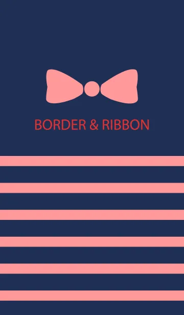 [LINE着せ替え] BORDER & PINKRIBBON -Navy 11-の画像1