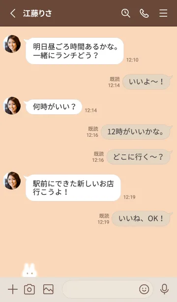 [LINE着せ替え] Simple fluffy rabbit♡orange14_1の画像3