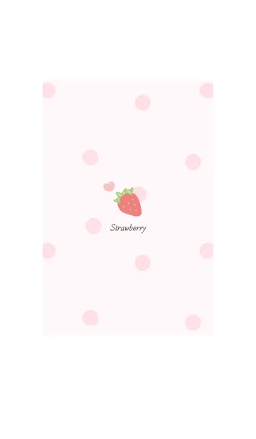 [LINE着せ替え] 苺とハート (ピンク) ドットの画像1