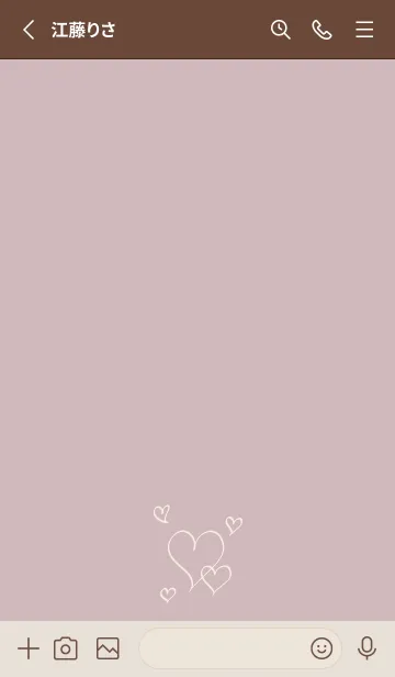 [LINE着せ替え] 大人の手描きハート -くすみピンク- 3の画像2