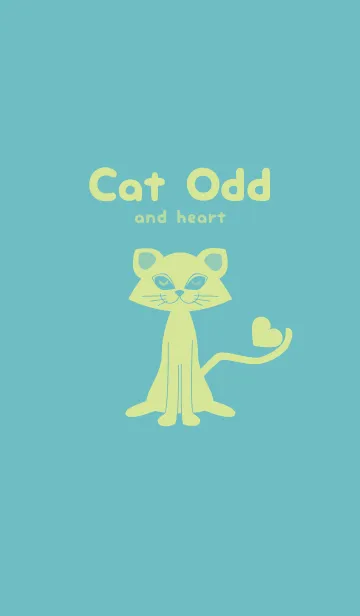 [LINE着せ替え] 猫のオッドとハート 淡水色の画像1