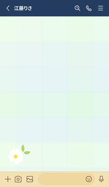 [LINE着せ替え] デイジー チェック柄25の画像2