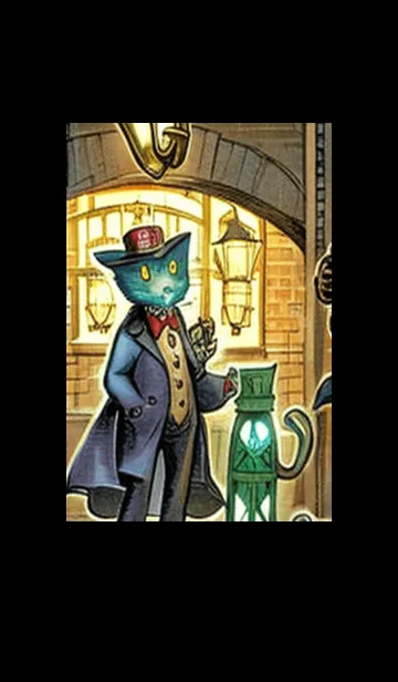 [LINE着せ替え] 猫紳士街_#FC010。の画像1