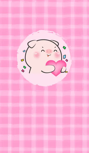 [LINE着せ替え] Simple Pig and Pink Theme (JP)の画像1