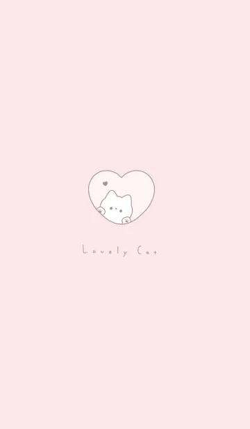 [LINE着せ替え] ねことハート / ピンクの画像1