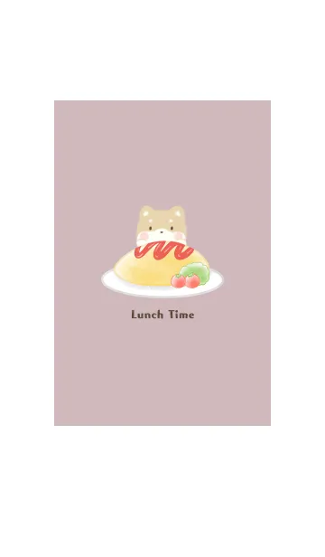[LINE着せ替え] しばいぬとオムライス -ピンク-の画像1