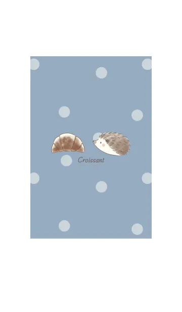 [LINE着せ替え] ハリネズミとクロワッサン 2  -ブルー- 2の画像1