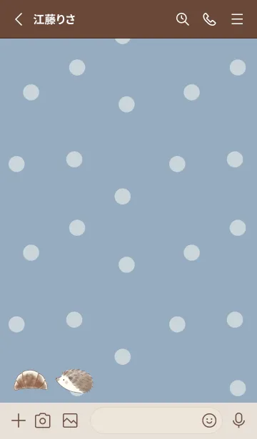 [LINE着せ替え] ハリネズミとクロワッサン 2  -ブルー- 2の画像2