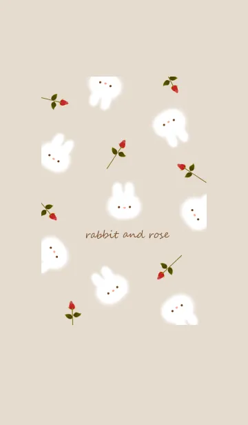 [LINE着せ替え] うさぎと薔薇♡brown03_1の画像1