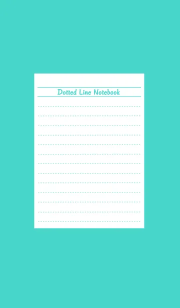 [LINE着せ替え] カラー点線ノート/エメラルドグリーンの画像1