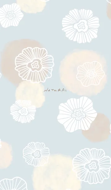 [LINE着せ替え] 花と水彩丸 ベージュ10の画像1