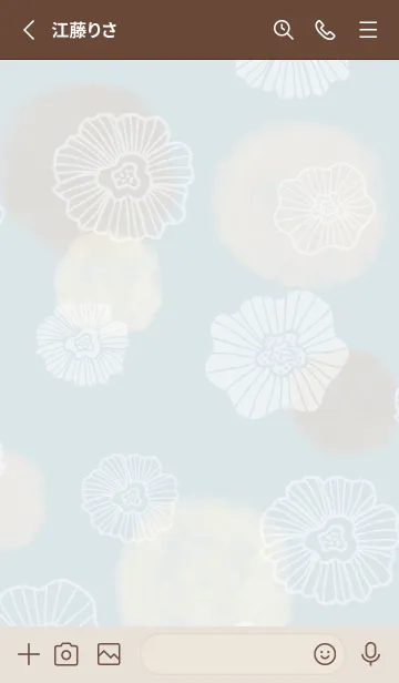 [LINE着せ替え] 花と水彩丸 ベージュ10の画像2