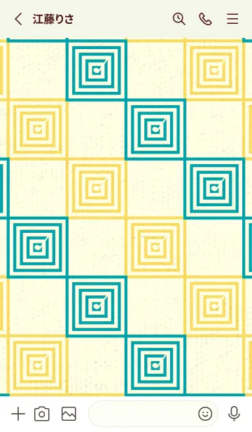 [LINE着せ替え] 和音 市松模様 音符  浅葱色の画像2