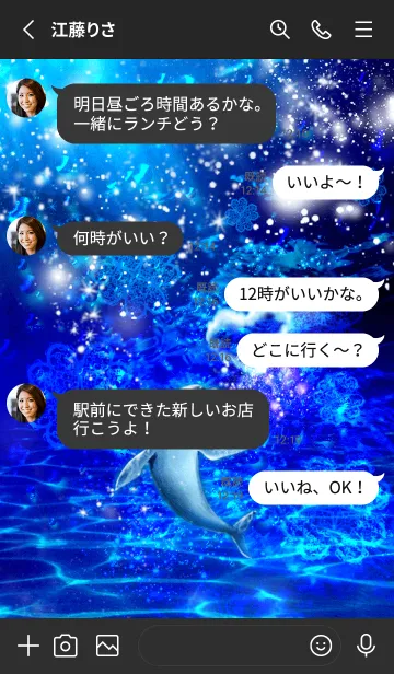 [LINE着せ替え] 幸運を引き寄せるイルカ✨の画像3