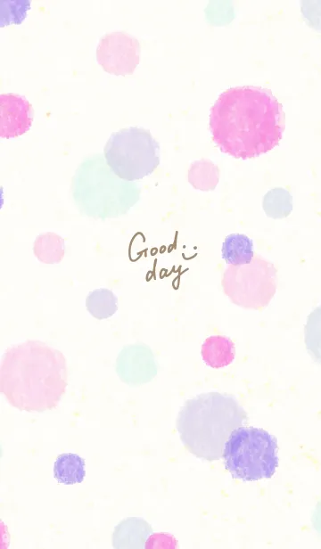 [LINE着せ替え] 水彩 丸 ピンク パープル17の画像1