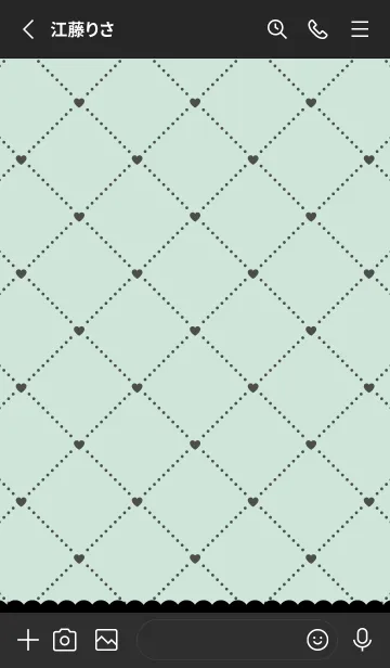 [LINE着せ替え] ♡MintGreen&Black♡ハート&ガーリーの画像2