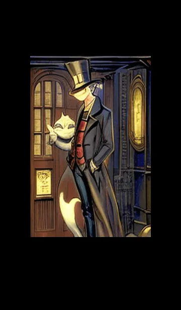 [LINE着せ替え] 猫紳士街_#FD020。の画像1