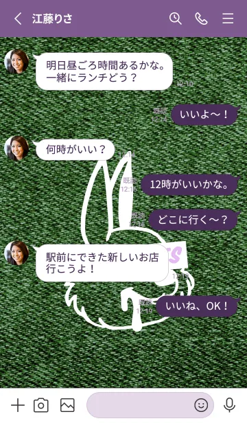 [LINE着せ替え] カラー デニム バニー 35の画像3