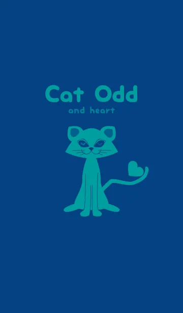 [LINE着せ替え] 猫のオッドとハート マジョリカブルーの画像1