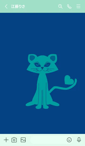 [LINE着せ替え] 猫のオッドとハート マジョリカブルーの画像2
