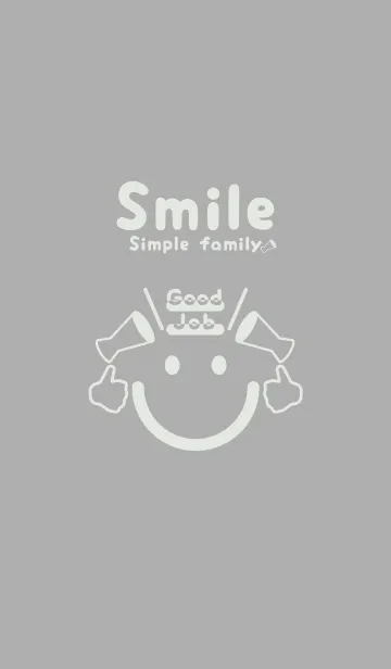 [LINE着せ替え] スマイル＆グッジョブ シルバーグレイの画像1