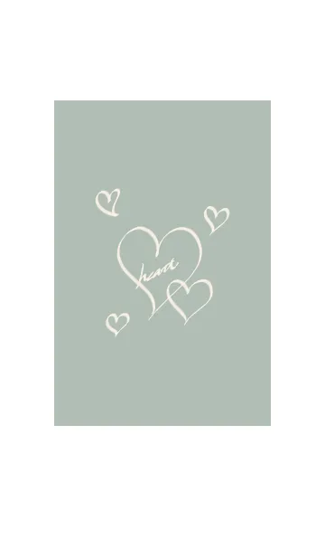 [LINE着せ替え] 大人の手描きハート -くすみグリーン- 3の画像1
