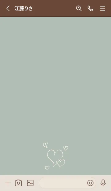 [LINE着せ替え] 大人の手描きハート -くすみグリーン- 3の画像2