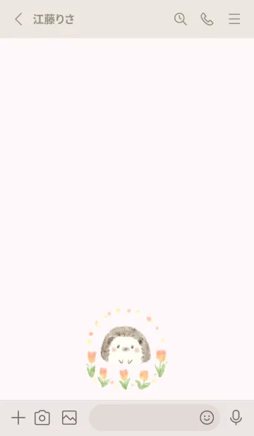 [LINE着せ替え] ハリネズミとチューリップ -ピンク-の画像2