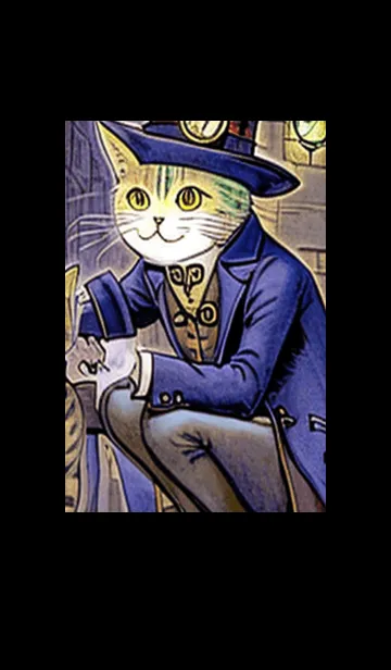 [LINE着せ替え] 猫紳士街_#FC128。の画像1
