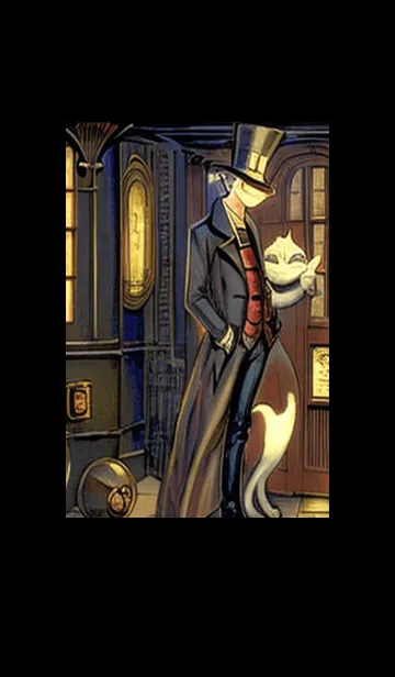 [LINE着せ替え] 猫紳士街_#FD41。の画像1