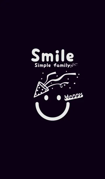 [LINE着せ替え] スマイル＆ハッピー 漆黒の画像1