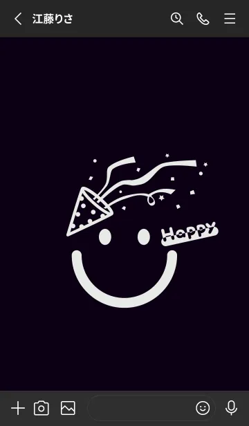 [LINE着せ替え] スマイル＆ハッピー 漆黒の画像2