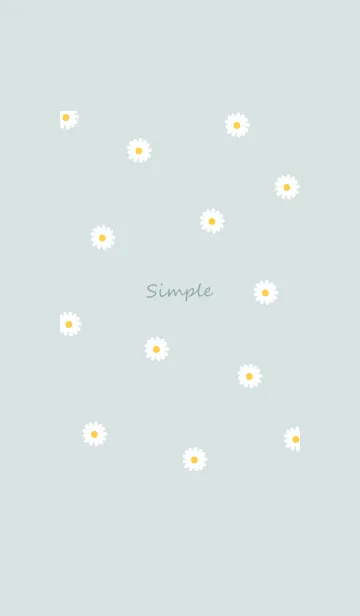 [LINE着せ替え] Simple Daisy♡bluegreen06_1の画像1