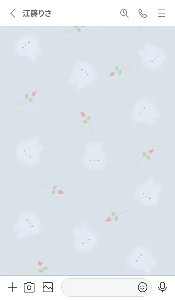 [LINE着せ替え] うさぎと薔薇♡blue15_1の画像2