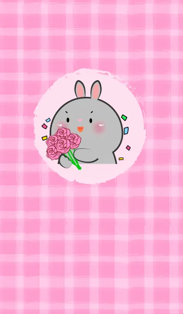 [LINE着せ替え] Simple  Rabbit and Pink Theme (JP)の画像1