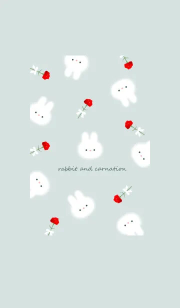 [LINE着せ替え] うさぎとカーネーション♡bluegreen06_1の画像1