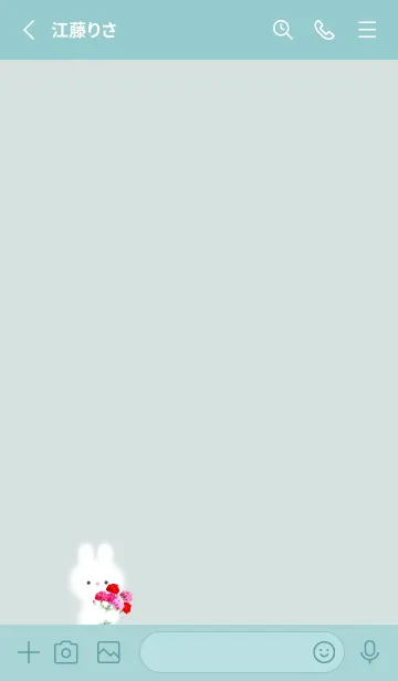 [LINE着せ替え] うさぎとカーネーション♡bluegreen06_1の画像2