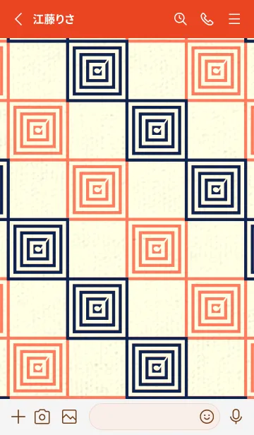 [LINE着せ替え] 和音 市松模様 音符  濃藍の画像2